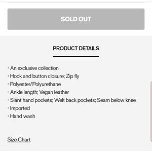 Express Pants - NWT Negin Miraleni Express Vegan Leather Express Pants - NWT Negin Miraleni Express Vegan Leather